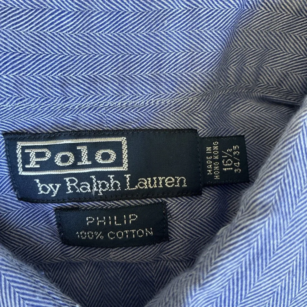 VTG Polo Ralph Lauren Dress Shirt Men's 16.5 34/35 Philip Long Sleeve Button Up